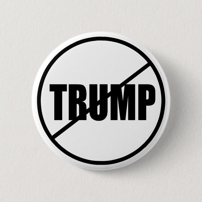 Badge Rond 5 Cm Anti atout aucune coutume Donald Trump d'atout (Devant)