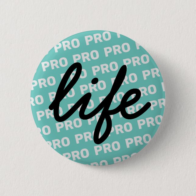 Badge Rond 5 Cm Anti-avortement en turquoise (Devant)