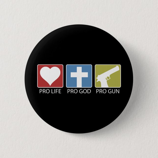 Badge Rond 5 Cm Anti-avortement, Pro God, Pro Gun (Devant)
