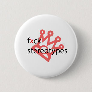 Badge Rond 5 Cm anti bouton blanc des stéréotypes