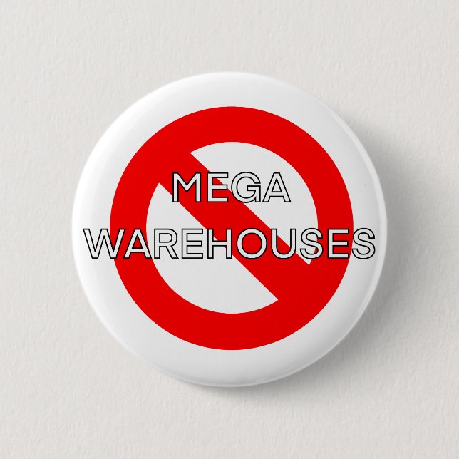 Badge Rond 5 Cm Anti Dire Non aux Méga Entrepôts  (Devant)
