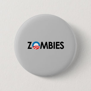 Badge Rond 5 Cm Anti-Obama - noir de zombis