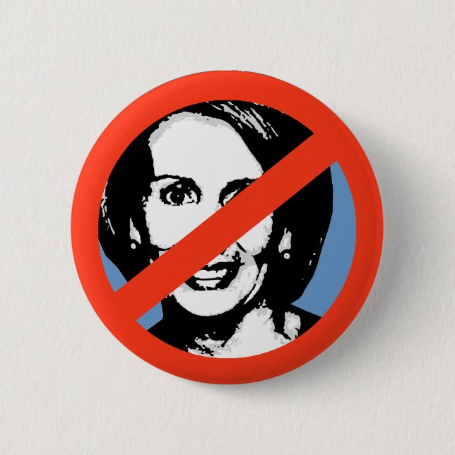 Badge Rond 5 Cm ANTI-PELOSI : Anti-Nancy Pelosi (Devant)