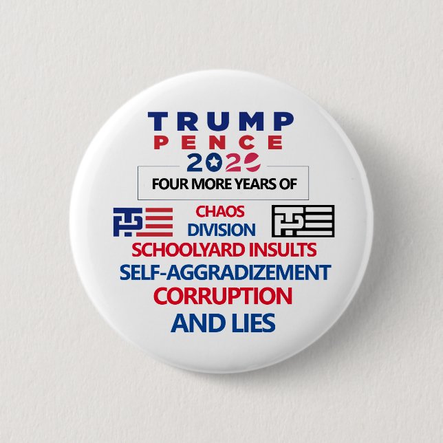 Badge Rond 5 Cm Anti-Trump Pence 2020 (Devant)