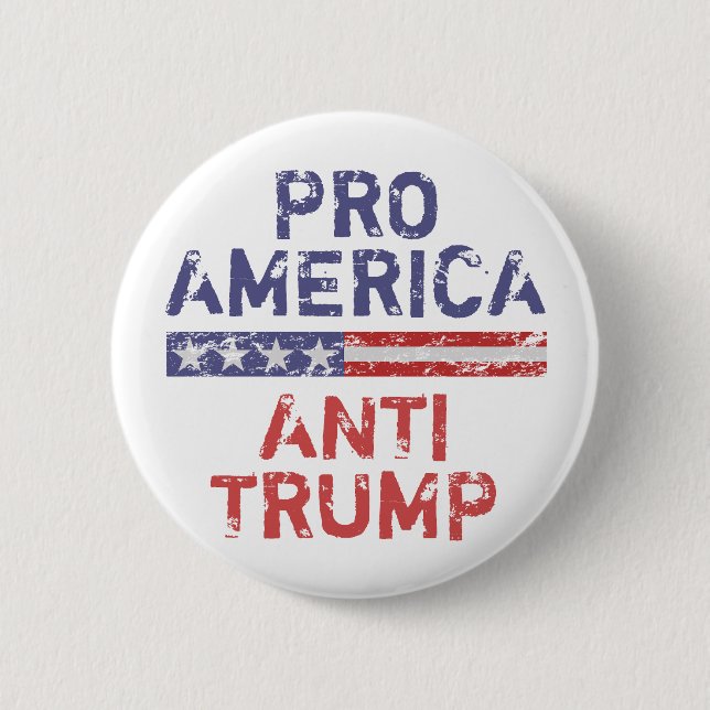Badge Rond 5 Cm Anti-Trump pro-américain (Devant)