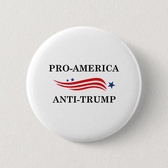 Badge Rond 5 Cm Anti-Trump pro-américain (Devant)