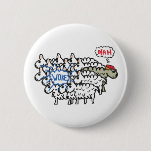Badge Rond 5 Cm Anti Woke Sheep