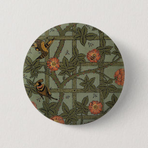 Badge Rond 5 Cm Antique Morris Trellis Wallpaper