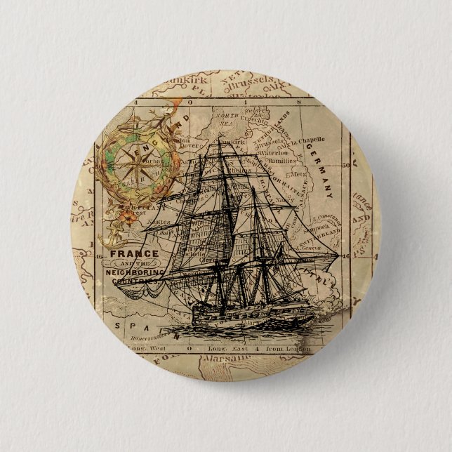 Badge Rond 5 Cm Antique Old General France (Devant)