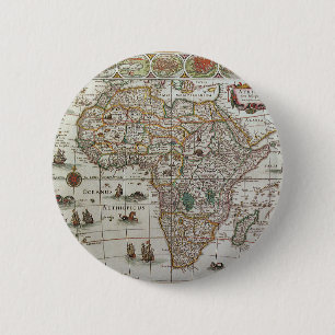 Badge Rond 5 Cm Antique Old World Map of Africa, c. 1635