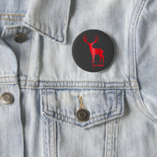 Badge Rond 5 Cm Antlers de Chalet de Deer Retro Antlers de Stade V