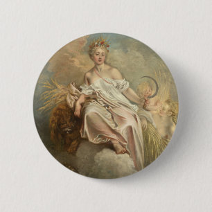 Badge Rond 5 Cm Antoine Watteau Ceres (Summer) c1717-1718