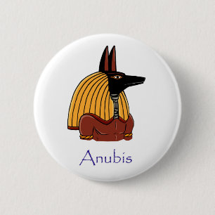 Badge Rond 5 Cm Anubis - Ancien insigne de Dieu égyptien