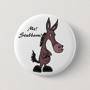 Badge Rond 5 Cm AP bouton têtu de bande dessinée de mule