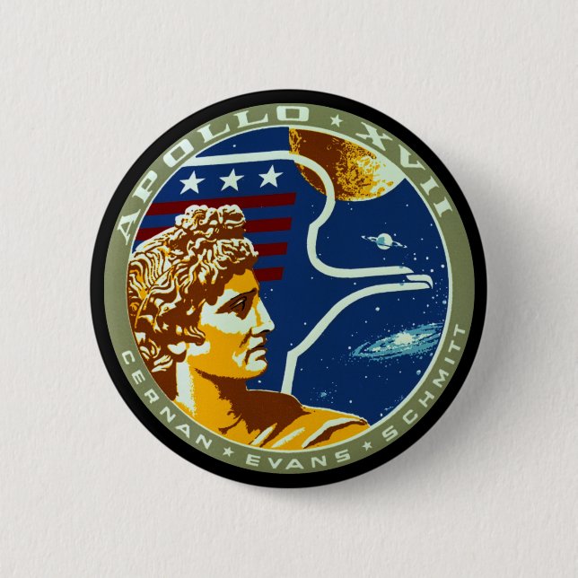 Badge Rond 5 Cm Apollo 17 (Devant)