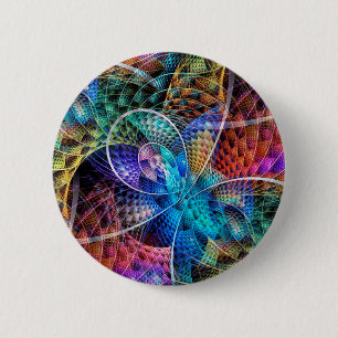 Badge Rond 5 Cm Apophysis Fractal X Abstrait
