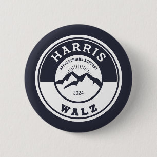 Badge Rond 5 Cm Appalaches Support Harris/Walz, bouton