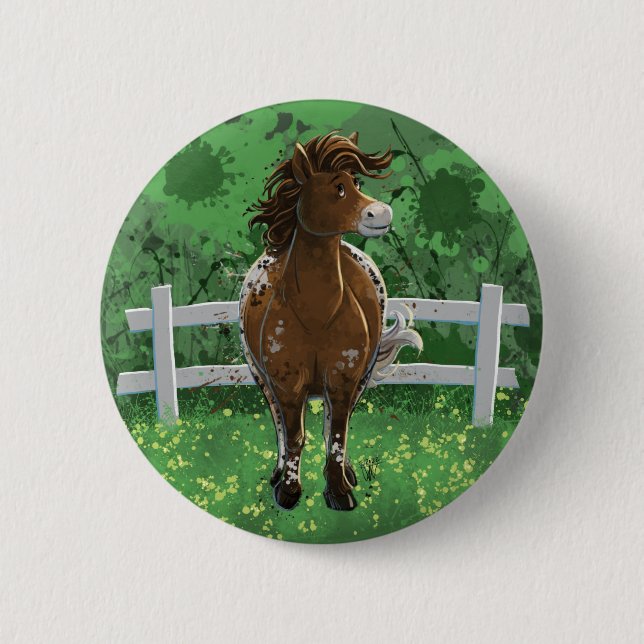 Badge Rond 5 Cm Appaloosa Pony (Devant)