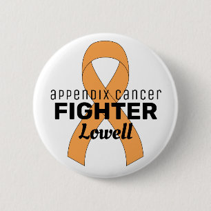 Badge Rond 5 Cm Appendice Bouton blanc du ruban cancéreux