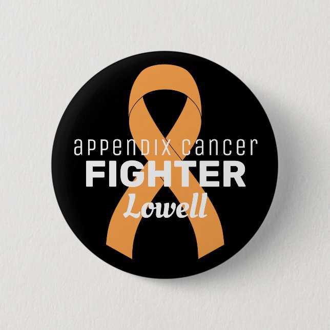 Badge Rond 5 Cm Appendice Bouton noir du ruban cancéreux (Devant)
