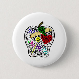 Badge Rond 5 Cm Apple pour le professeur