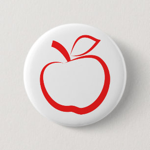Badge Rond 5 Cm Apple rouge