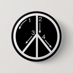 Badge Rond 5 Cm Apprendre la paix