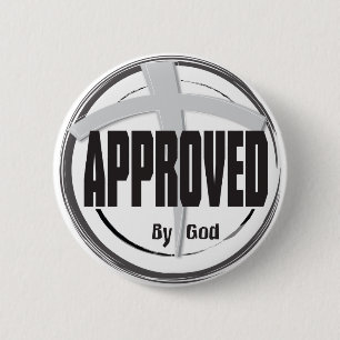 Badge Rond 5 Cm Approuvé par le bouton d'un DIEU