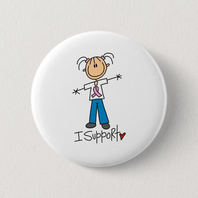 Badge Rond 5 Cm Appui de cancer du sein (Devant)