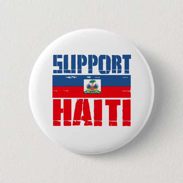 Badge Rond 5 Cm Appuyer Haïti (Devant)