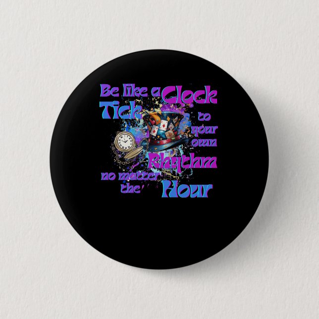 Badge Rond 5 Cm Appuyez Sur Votre Propre Conception D'Horloge De R (Devant)