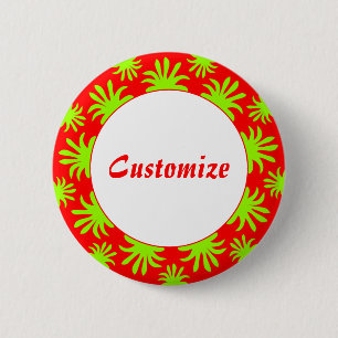 Badge Rond 5 Cm Après-midi du Modèle des Triffids - Rouge