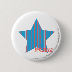 Badge Rond 5 Cm Aqua mince 2 de rayures