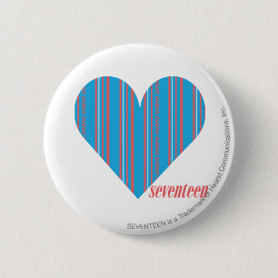 Badge Rond 5 Cm Aqua mince 3 de rayures