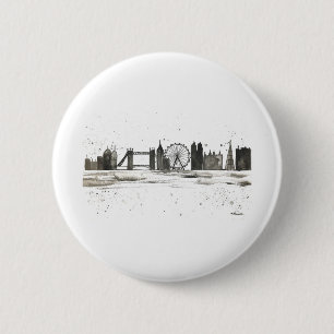 Badge Rond 5 Cm Aquarelle de Londres