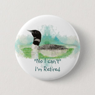 Badge Rond 5 Cm Aquarelle de plongée, Oiseau sauvage