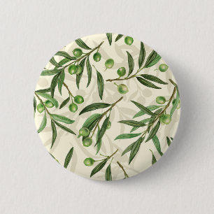 Badge Rond 5 Cm Aquarelle des branches d'olive
