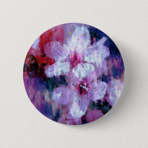 Badge Rond 5 Cm Aquarelle en fleur d'amande