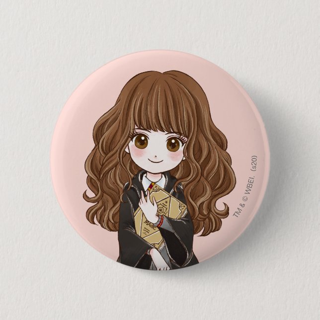 Badge Rond 5 Cm Aquarelle magique Hermione Granger (Devant)