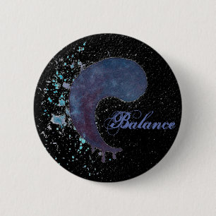 Badge Rond 5 Cm Aquarelle Yin Yang - équilibre