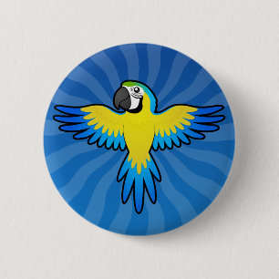 Badge Rond 5 Cm Ara / perroquet de dessin animé