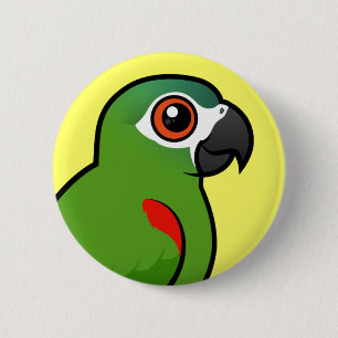 Badge Rond 5 Cm ara Rouge-épaulé