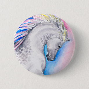 Badge Rond 5 Cm Arabe d'arc-en-ciel