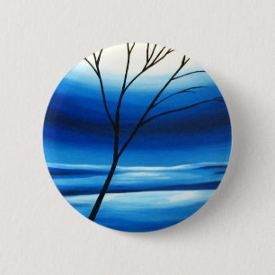 Badge Rond 5 Cm Arbre Abstrait Ciel Bleu