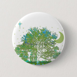 Badge Rond 5 Cm Arbre blues