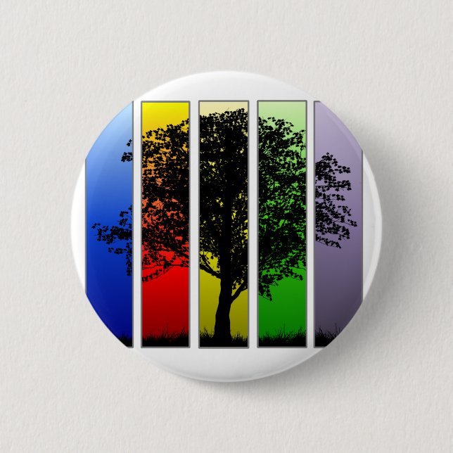 Badge Rond 5 Cm Arbre d'art pop (Devant)