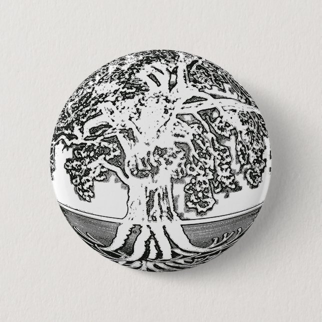 Badge Rond 5 Cm Arbre de la terre de la vie (Devant)