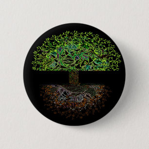 Badge Rond 5 Cm Arbre de lueur de la vie
