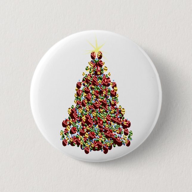 Badge Rond 5 Cm Arbre de Noël (Devant)