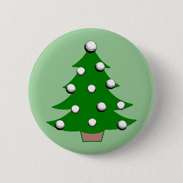 Badge Rond 5 Cm Arbre de Noël de boule de golf (Devant)